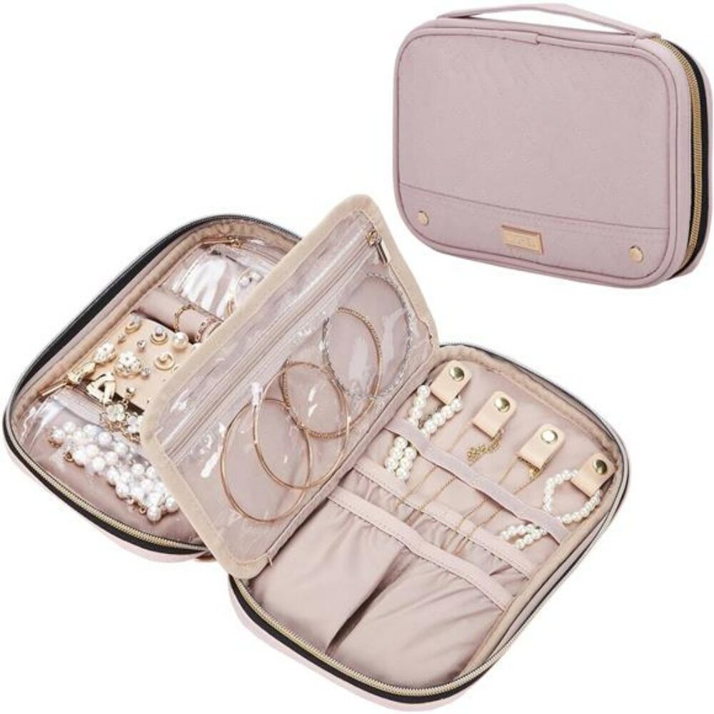 Travel jewelry organizer case storage bag for rings earrings necklaces bracelets